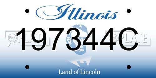 197344C Illinois License Plate