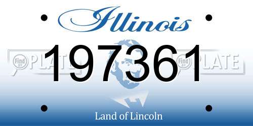 197361 Illinois License Plate