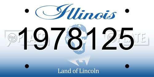 1978125 Illinois License Plate