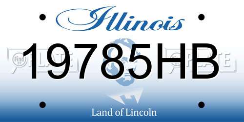19785HB Illinois License Plate