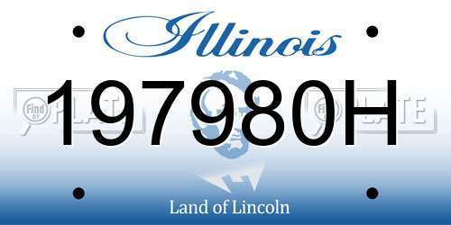 197980H Illinois License Plate