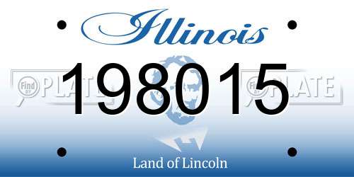 198015 Illinois License Plate