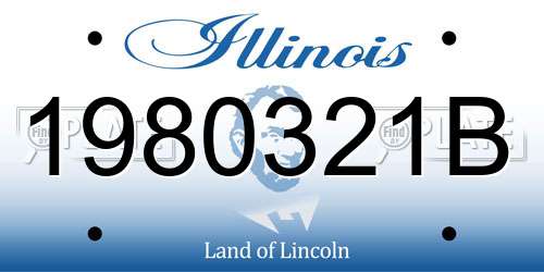 1980321B Illinois License Plate