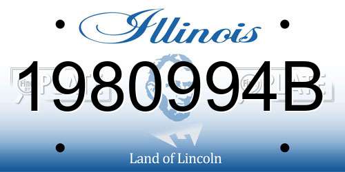 1980994B Illinois License Plate