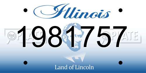 1981757 Illinois License Plate