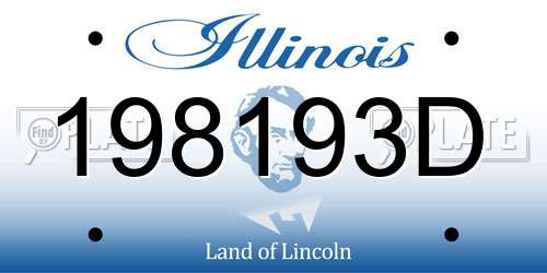 198193D Illinois License Plate