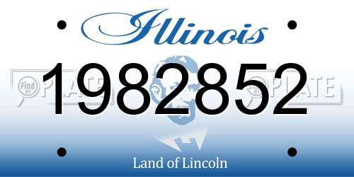 1982852 Illinois License Plate