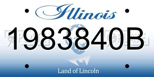 1983840B Illinois License Plate