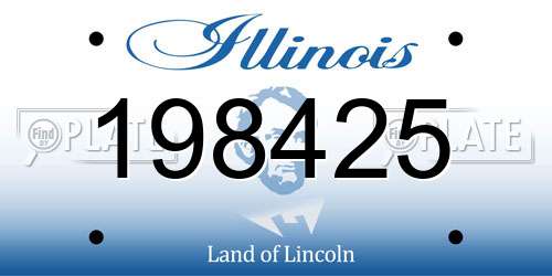 198425 Illinois License Plate