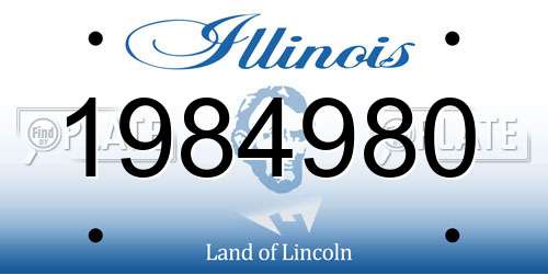 1984980 Illinois License Plate