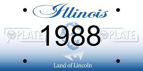 1988 Illinois License Plate