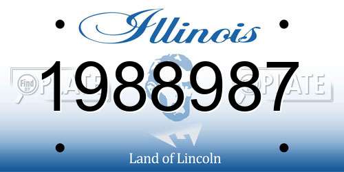 1988987 Illinois License Plate