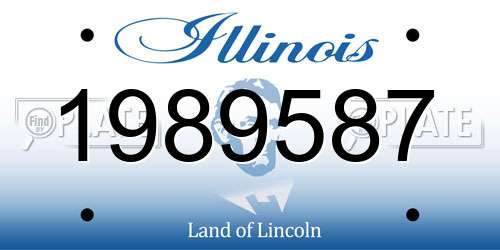 1989587 Illinois License Plate