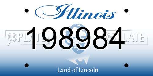 198984 Illinois License Plate