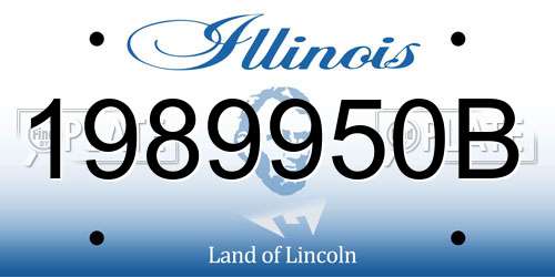 1989950B Illinois License Plate