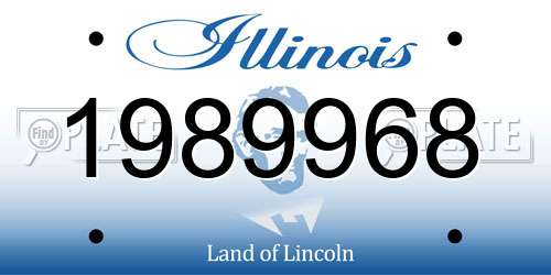 1989968 Illinois License Plate