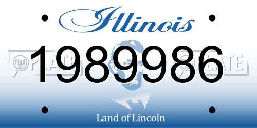 1989986 Illinois License Plate