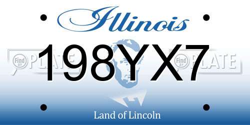 198YX7 Illinois License Plate