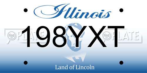 198YXT Illinois License Plate