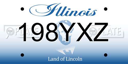198YXZ Illinois License Plate