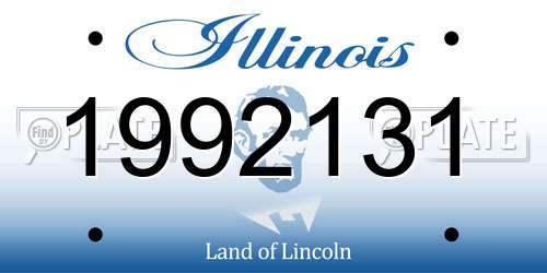 1992131 Illinois License Plate