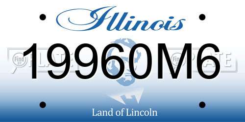 19960M6 Illinois License Plate