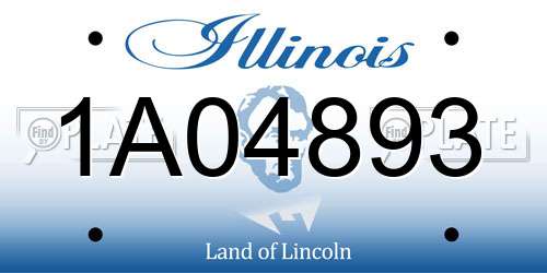 1A04893 Illinois License Plate