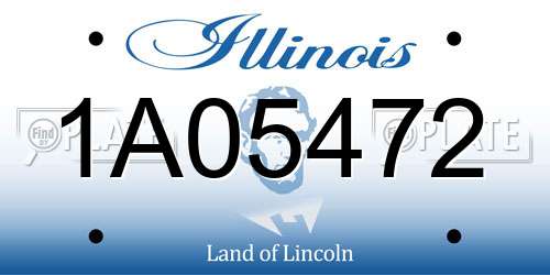 1A05472 Illinois License Plate
