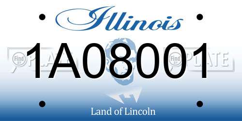 1A08001 Illinois License Plate