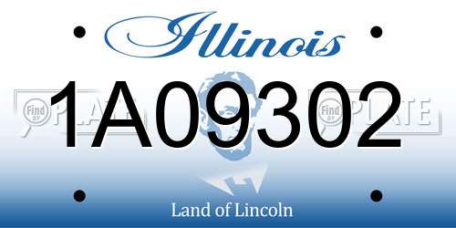 1A09302 Illinois License Plate