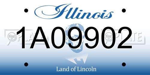 1A09902 Illinois License Plate
