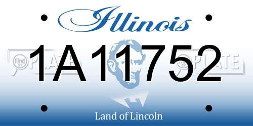 1A11752 Illinois License Plate