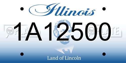1A12500 Illinois License Plate