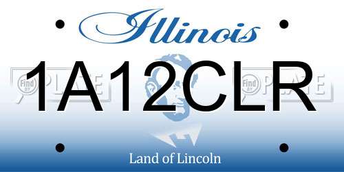 1A12CLR Illinois License Plate