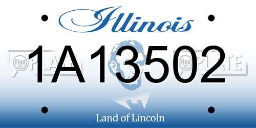 1A13502 Illinois License Plate