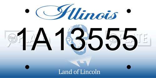 1A13555 Illinois License Plate