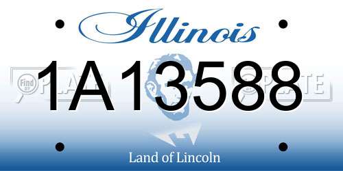 1A13588 Illinois License Plate