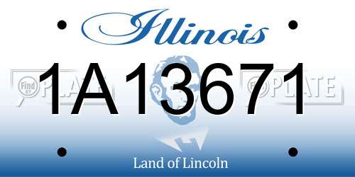 1A13671 Illinois License Plate