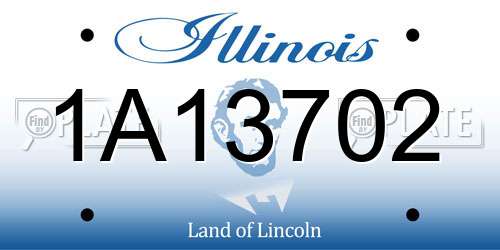 1A13702 Illinois License Plate