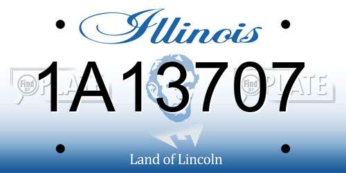 1A13707 Illinois License Plate