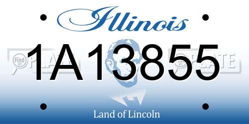 1A13855 Illinois License Plate