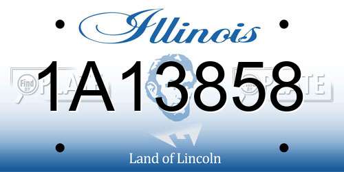 1A13858 Illinois License Plate