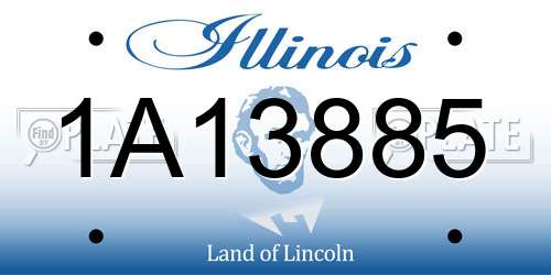 1A13885 Illinois License Plate