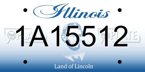 1A15512 Illinois License Plate