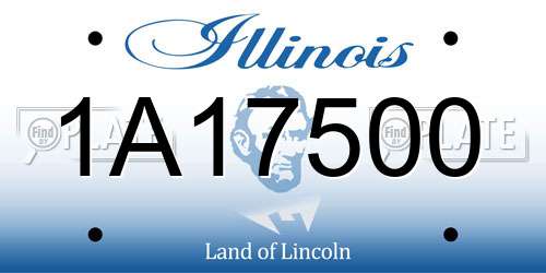 1A17500 Illinois License Plate