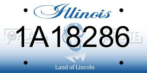 1A18286 Illinois License Plate