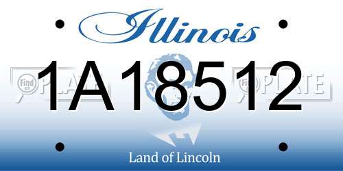 1A18512 Illinois License Plate