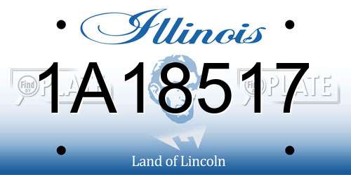 1A18517 Illinois License Plate