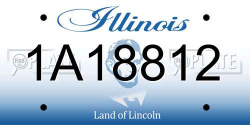 1A18812 Illinois License Plate