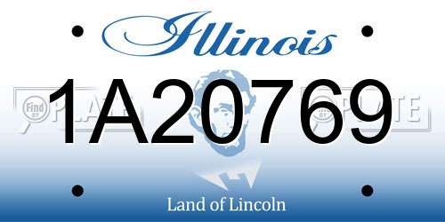 1A20769 Illinois License Plate